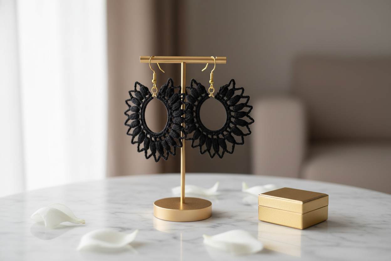 "ZINNIA Collection" Earrings - Black