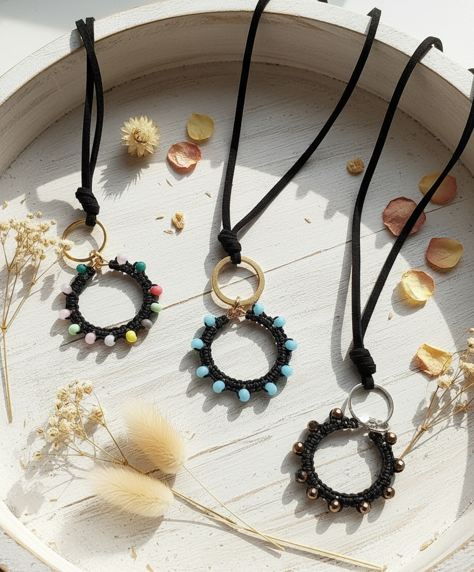 "Crystal My World" Necklace - Black suede with light blue crystals