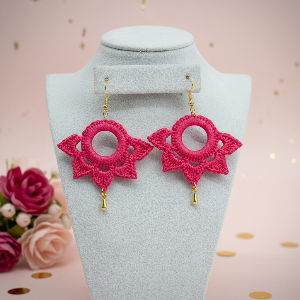 "Dangling Star" Earrings - Red