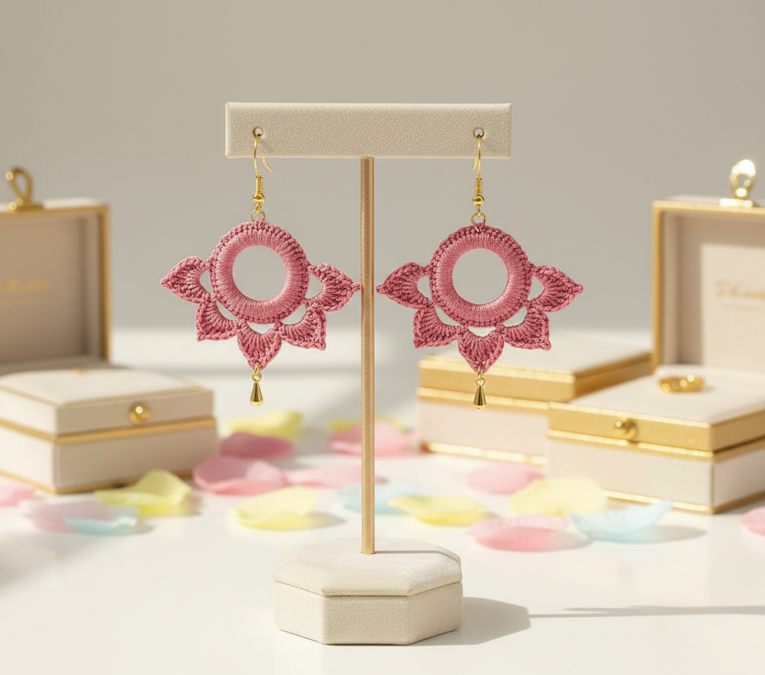 "Dangling Star" Earrings - Peach