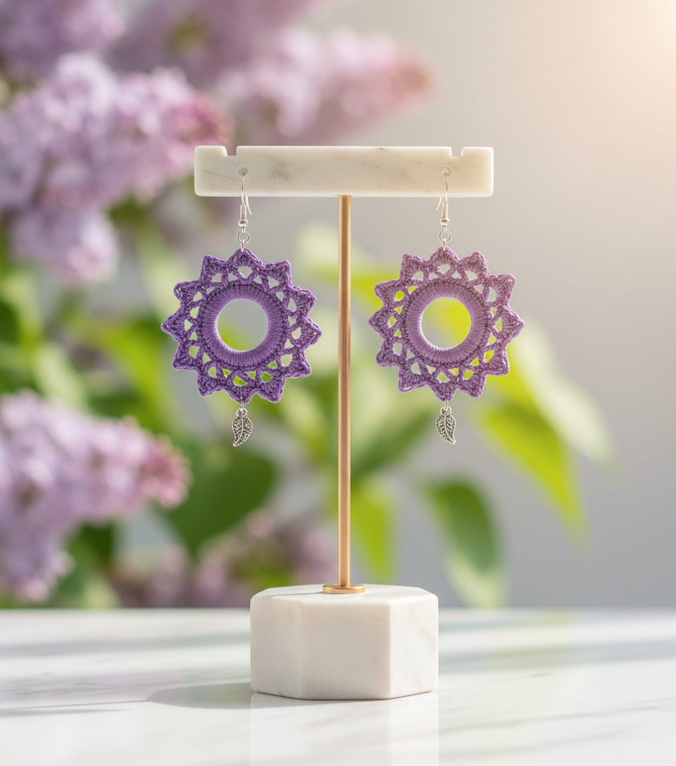 "Pretty Bloom" Earrings - Purple