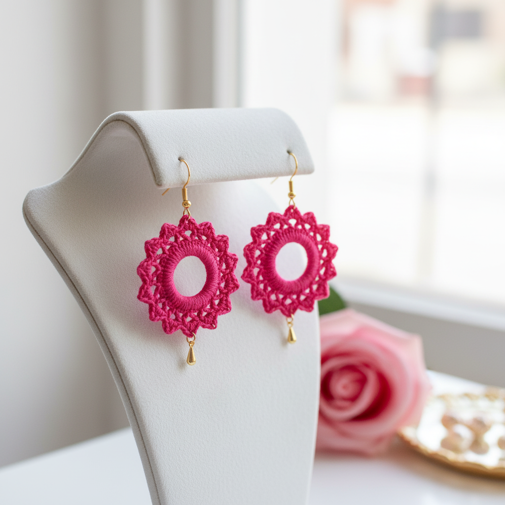 "Pretty Bloom" Earrings - Red