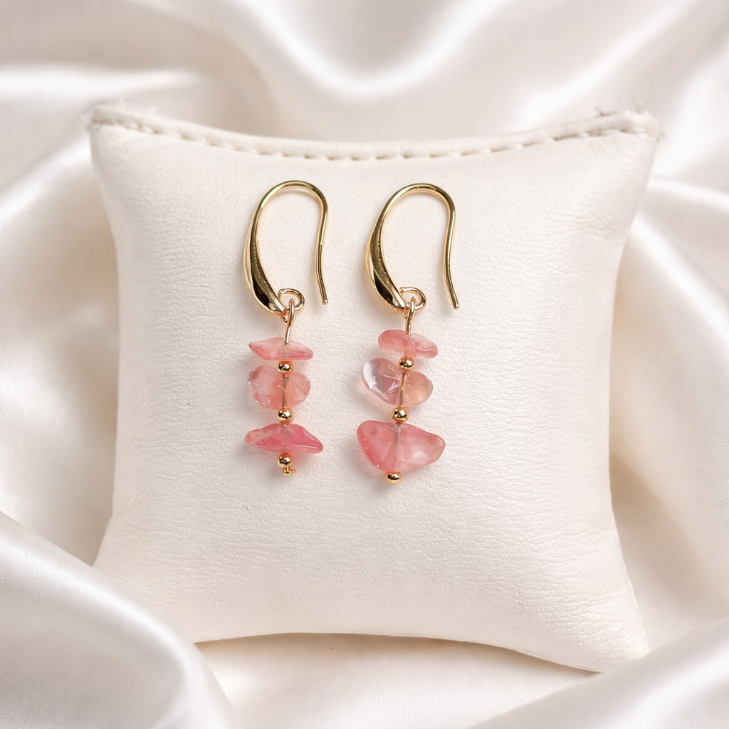 "Pick Me" Earrings - Strawberry Quartz