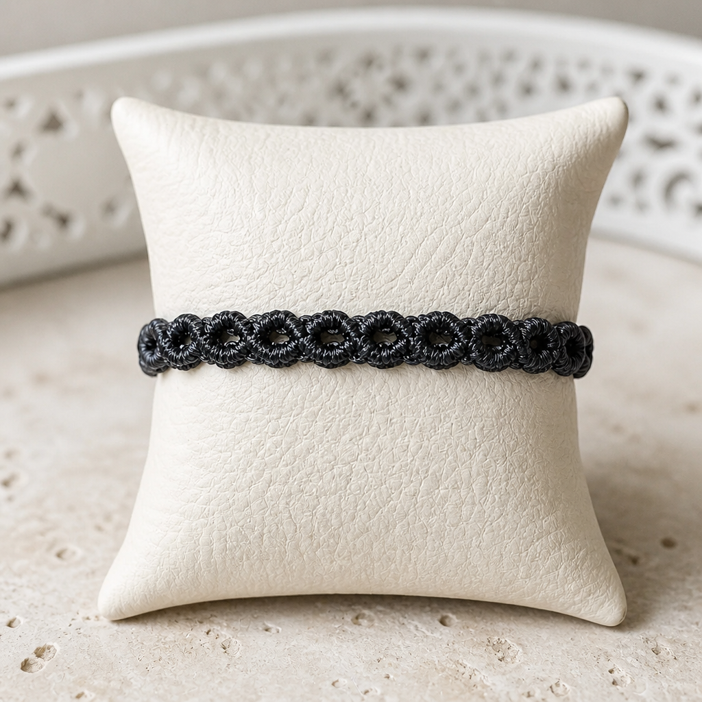 MACRAME BRACELET OF HOPE - GRAY