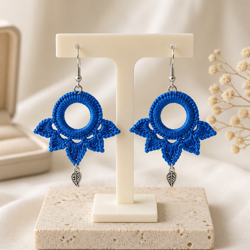 "Dangling Star" Earrings - Blue