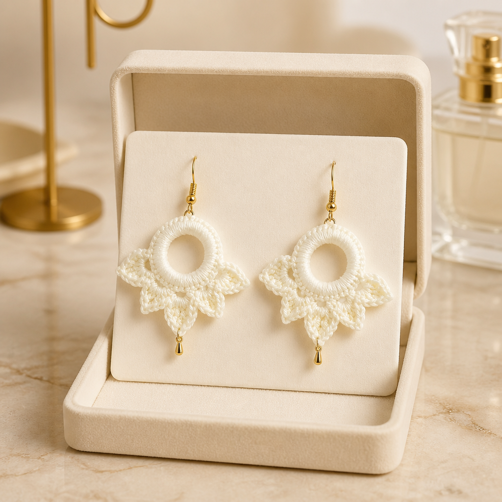 "Dangling Star" Earrings - White