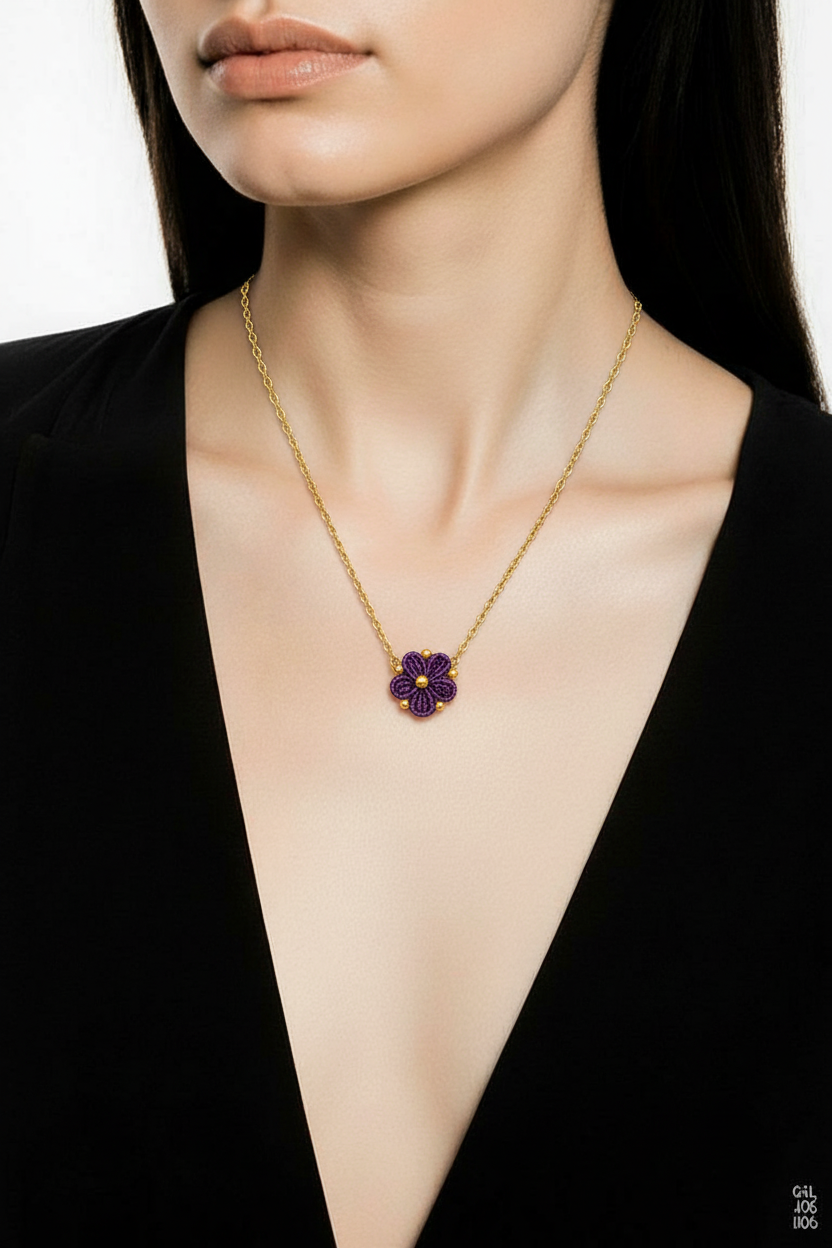 "MY DAISY" -NECKLACE- PURPLE