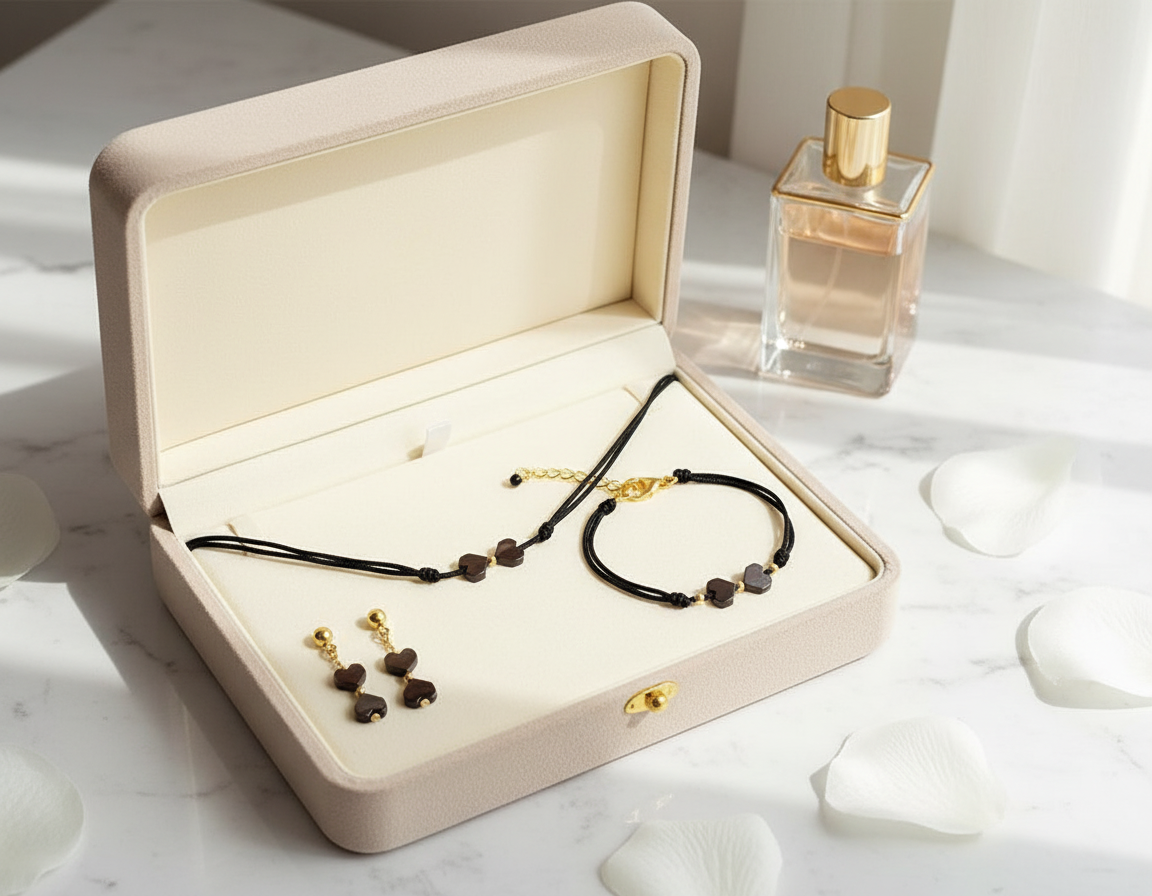 "Oh, my heart" GOLDEN EARRINGS WITH HEMATITE HEARTS
