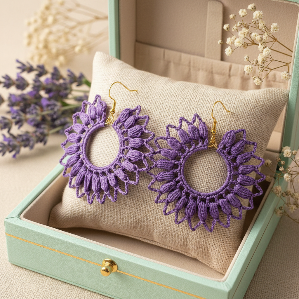 "ZINNIA Collection" Earrings - Purple