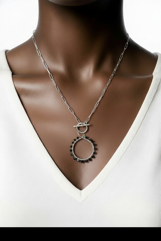 "Crystal My World" Necklace - Silver Chain