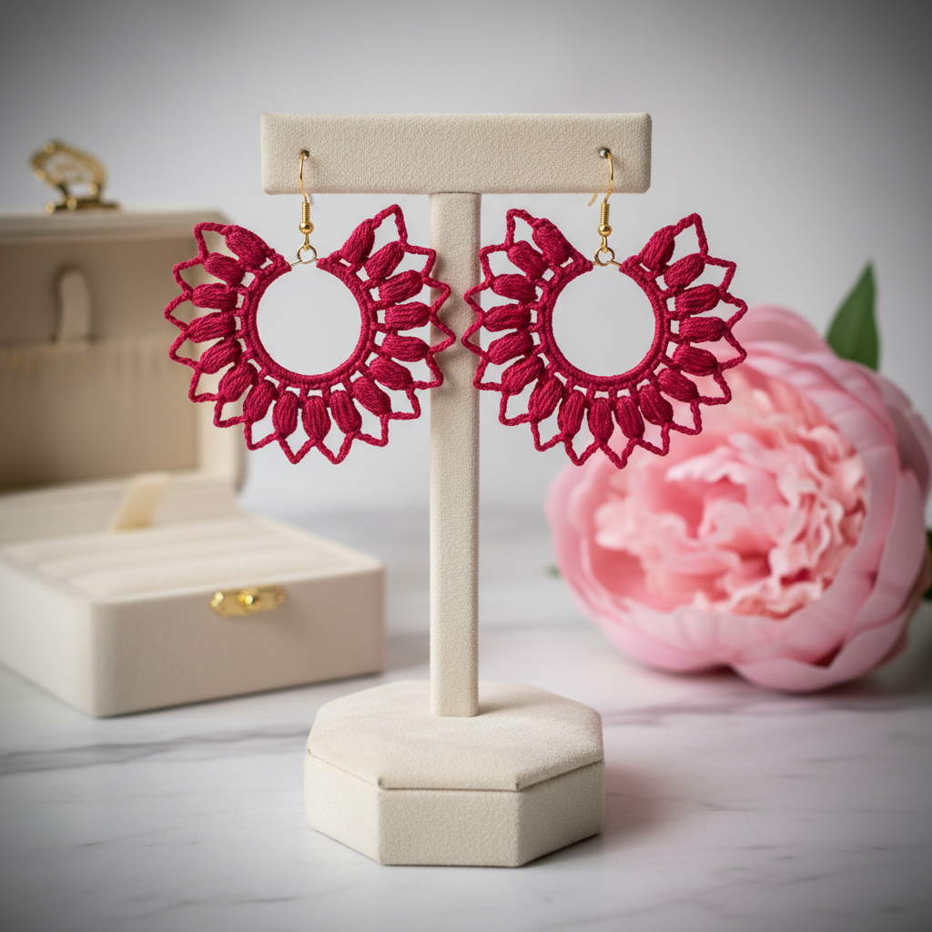"ZINNIA Collection" Earrings - Red