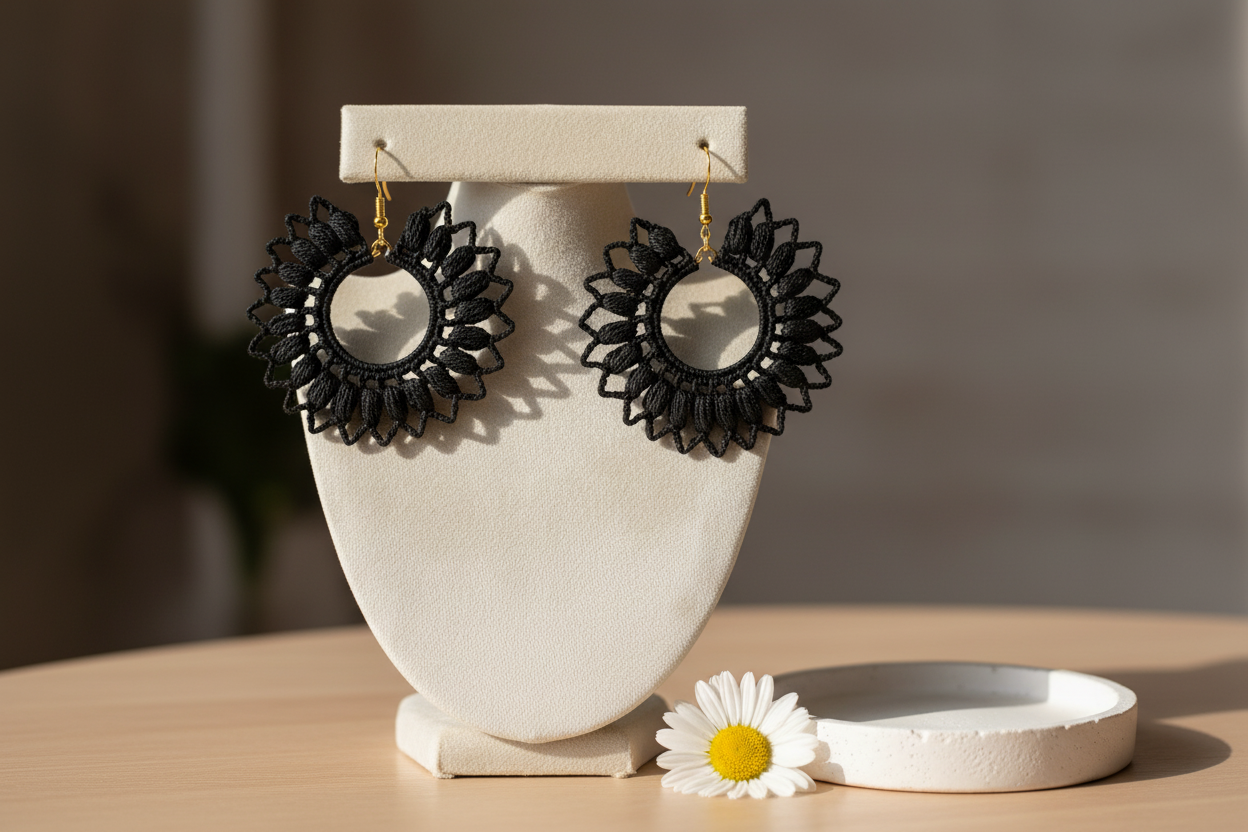"ZINNIA Collection" Earrings - Black