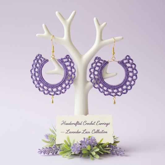 "Lace Drop" Earrings - Purple