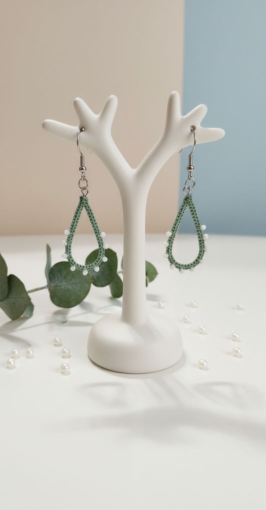 "Crystal My World" Earrings - Water Drop - Aquamarine and White Crystals