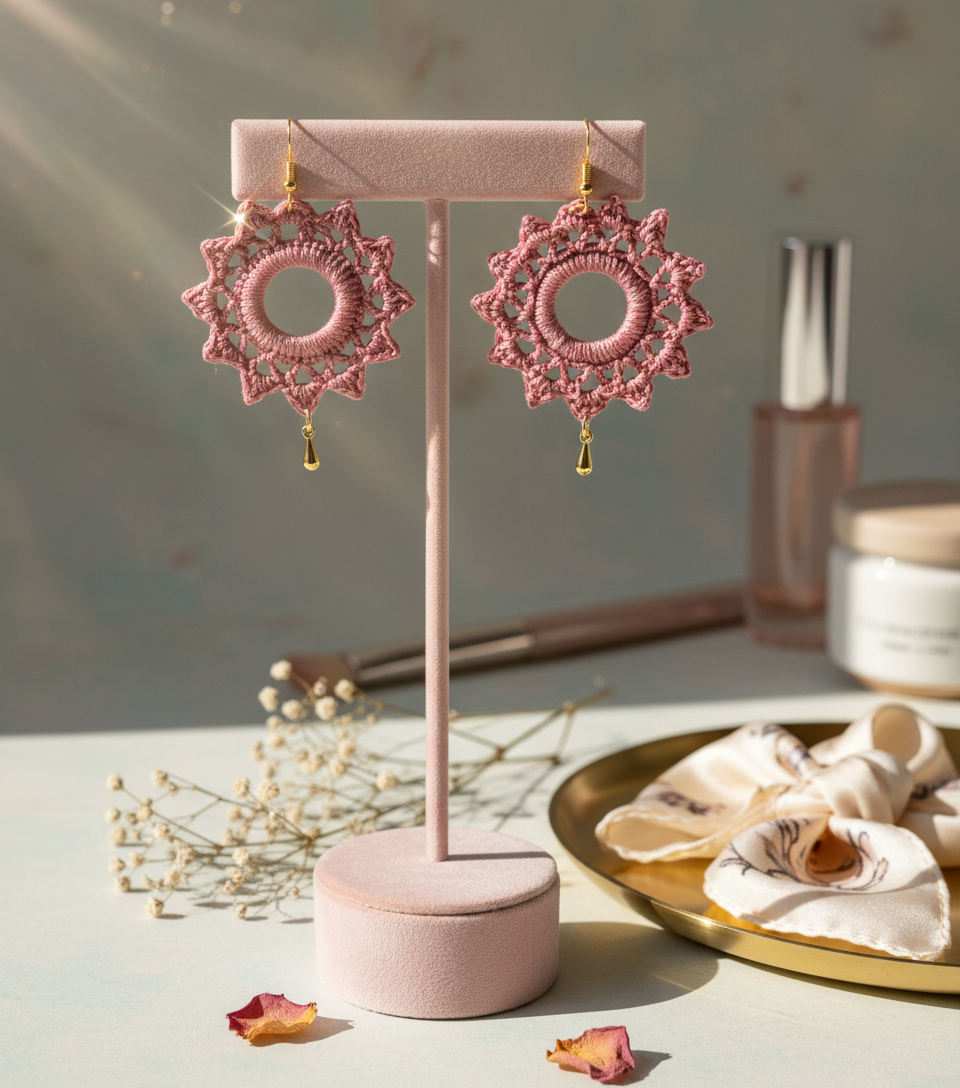 "Pretty Bloom" Earrings - Peach