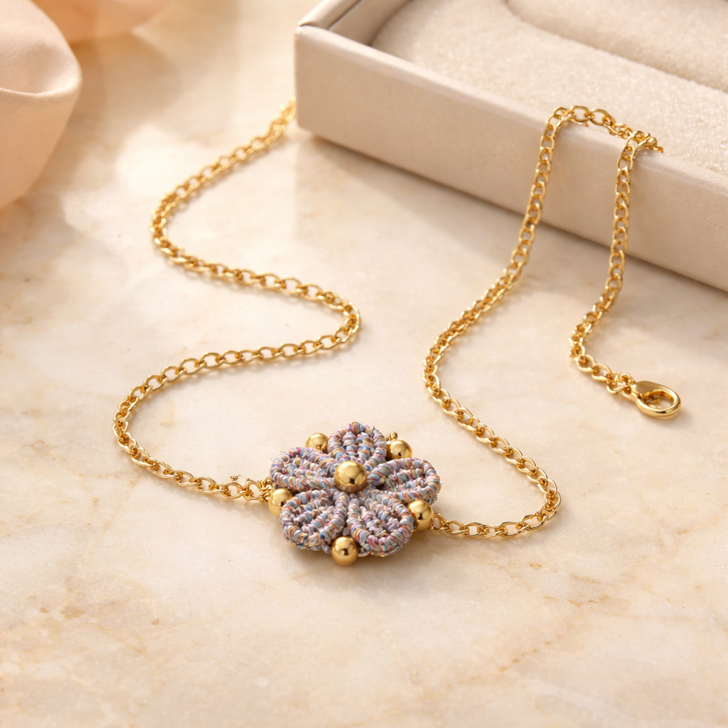 "MY DAISY" -NECKLACE- MULTICOLORED SILVER