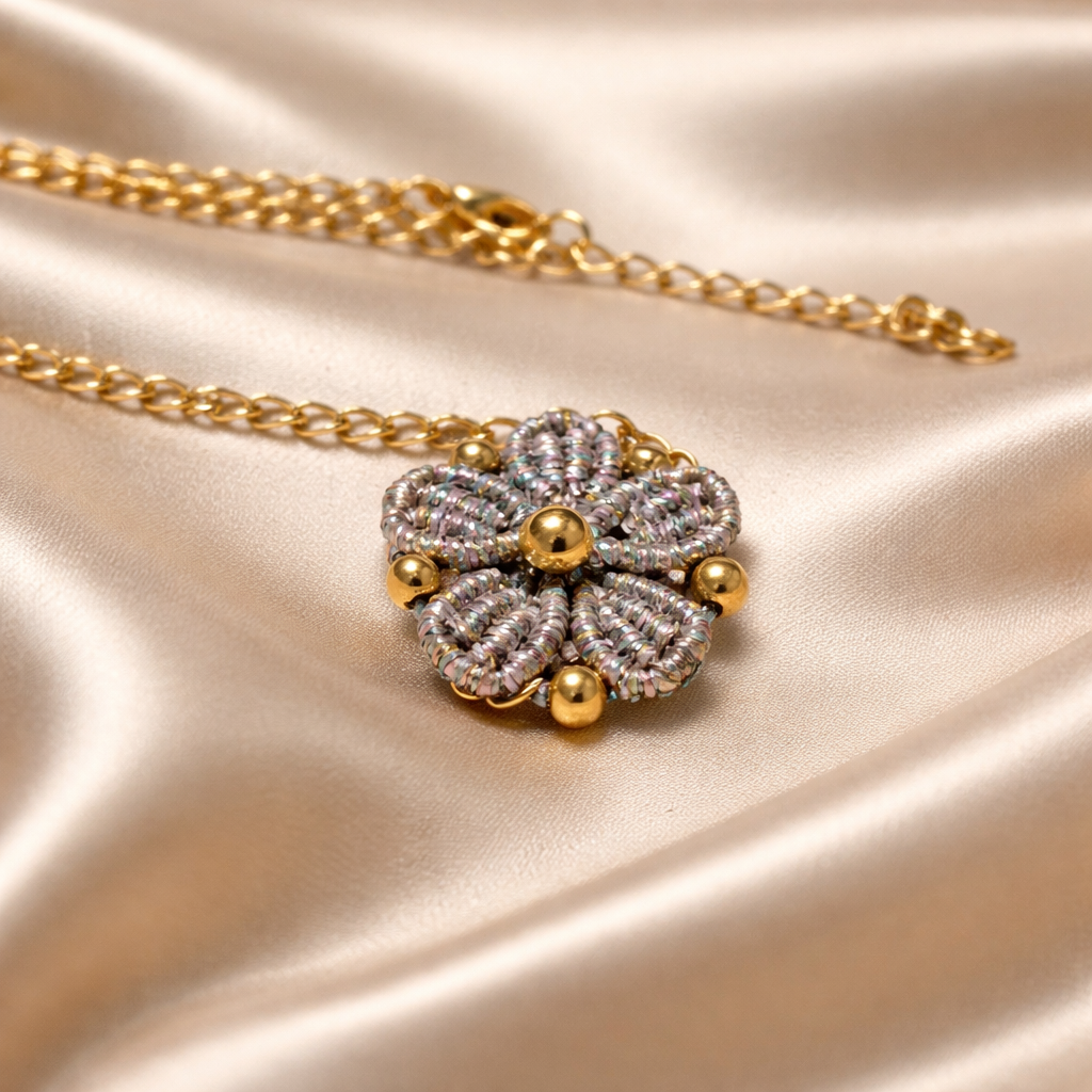 "MY DAISY" -NECKLACE- MULTICOLORED SILVER
