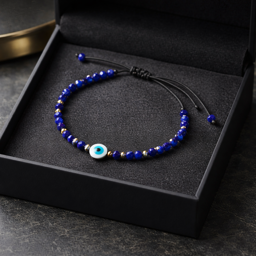 MACRAME BLUE EYE BRACELET
