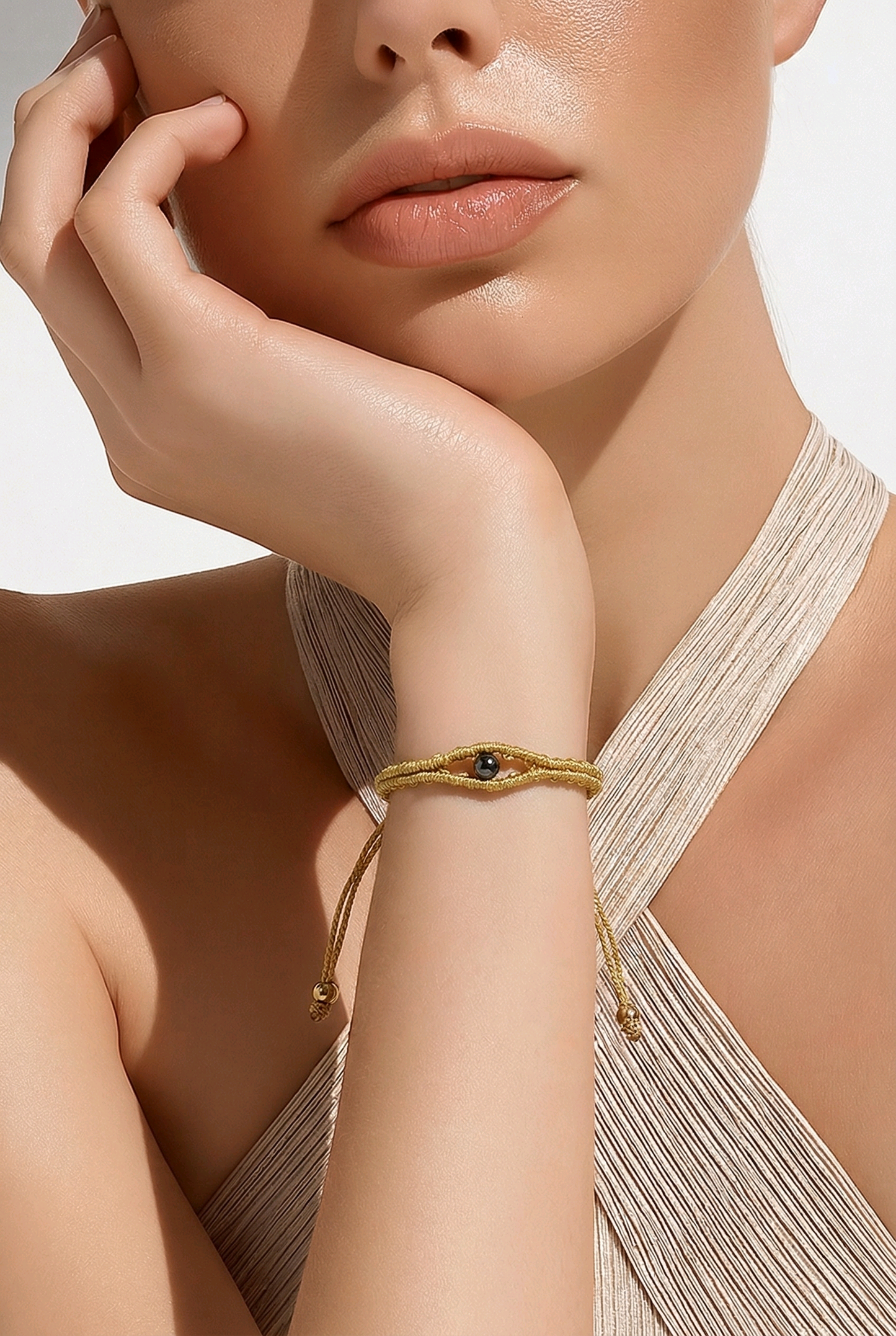 MACRAME GOLDEN EYE BRACELET