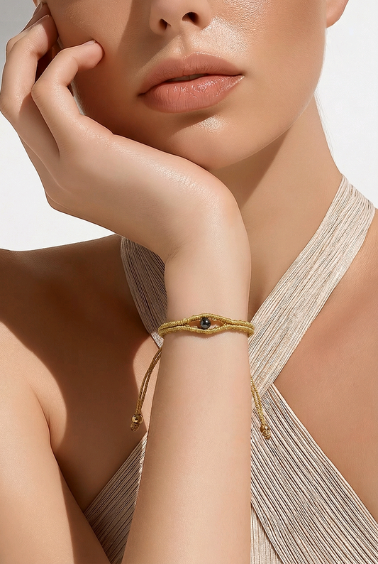MACRAME GOLDEN EYE BRACELET
