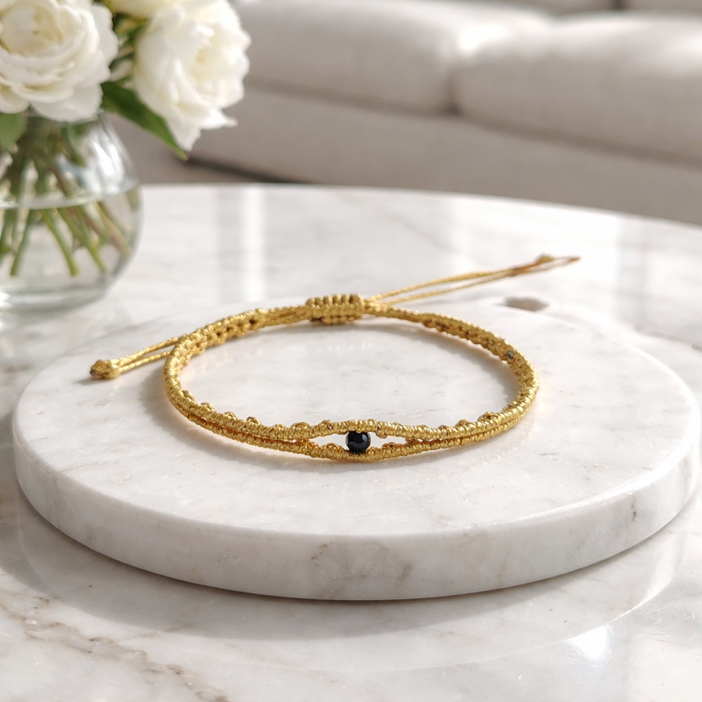 MACRAME GOLDEN EYE BRACELET
