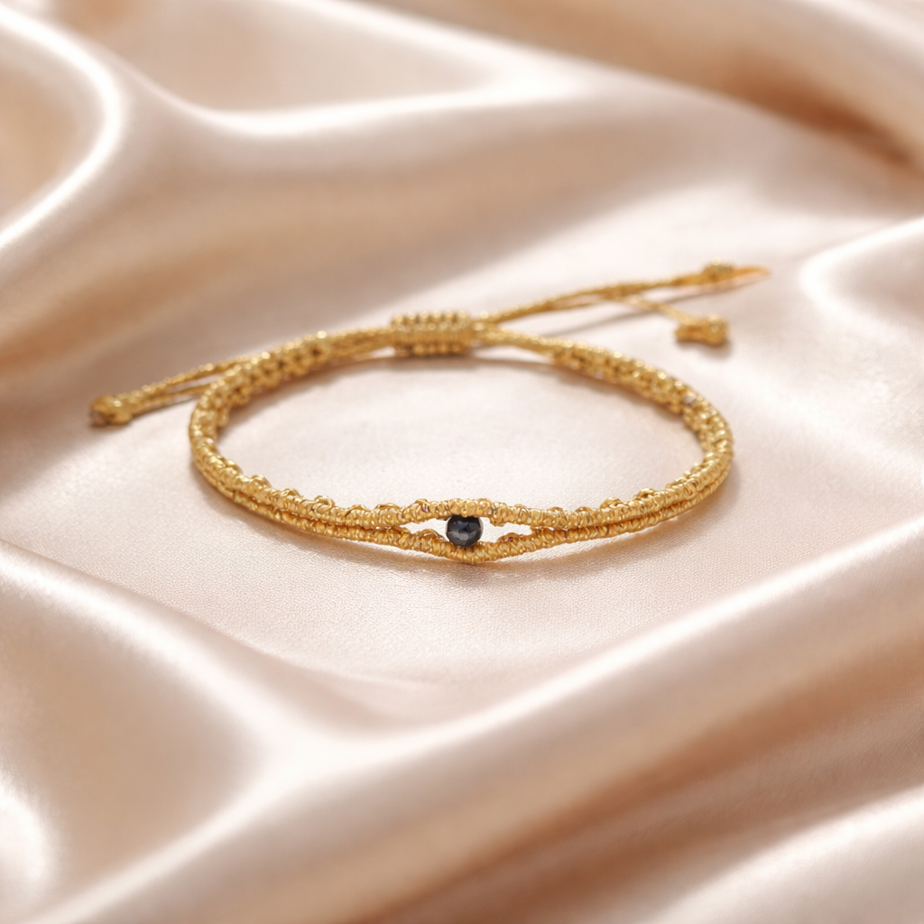 MACRAME GOLDEN EYE BRACELET