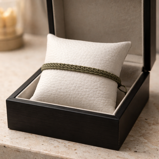 UNISEX MACRAME BRACELET OF HOPE - OLIVE