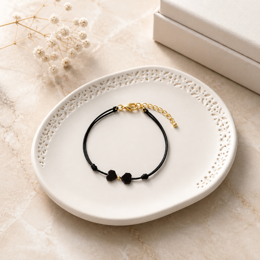 "Oh, my heart" BRACELET WITH HEMATITE HEARTS