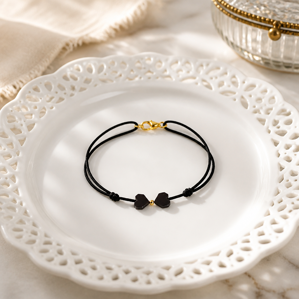 "Oh, my heart" BRACELET WITH HEMATITE HEARTS