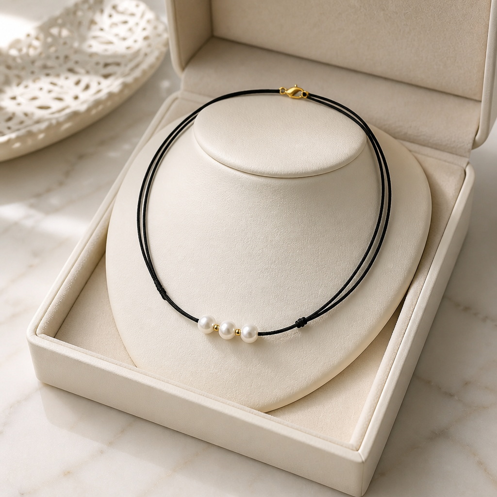 CHOKER NECKLACE WITH FRESHWATER PEARLS