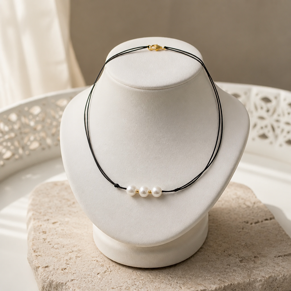 CHOKER NECKLACE WITH FRESHWATER PEARLS