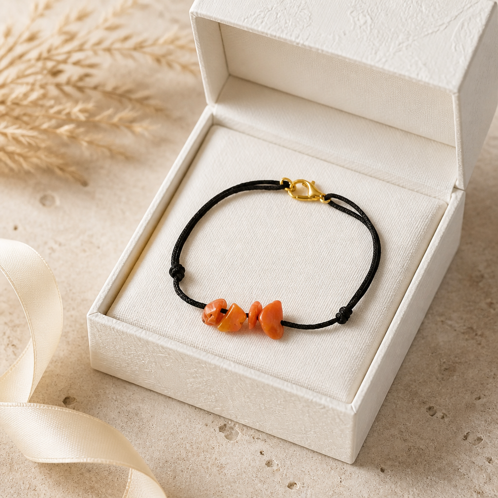 BRACELET WITH RED CORALS