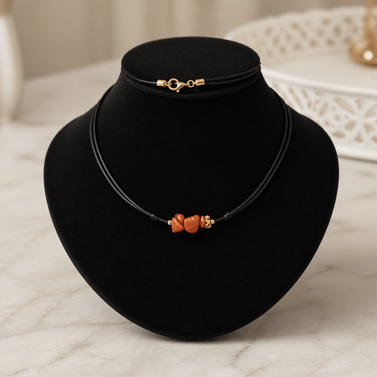 CHOKER NECKLACE WITH RED CORALS