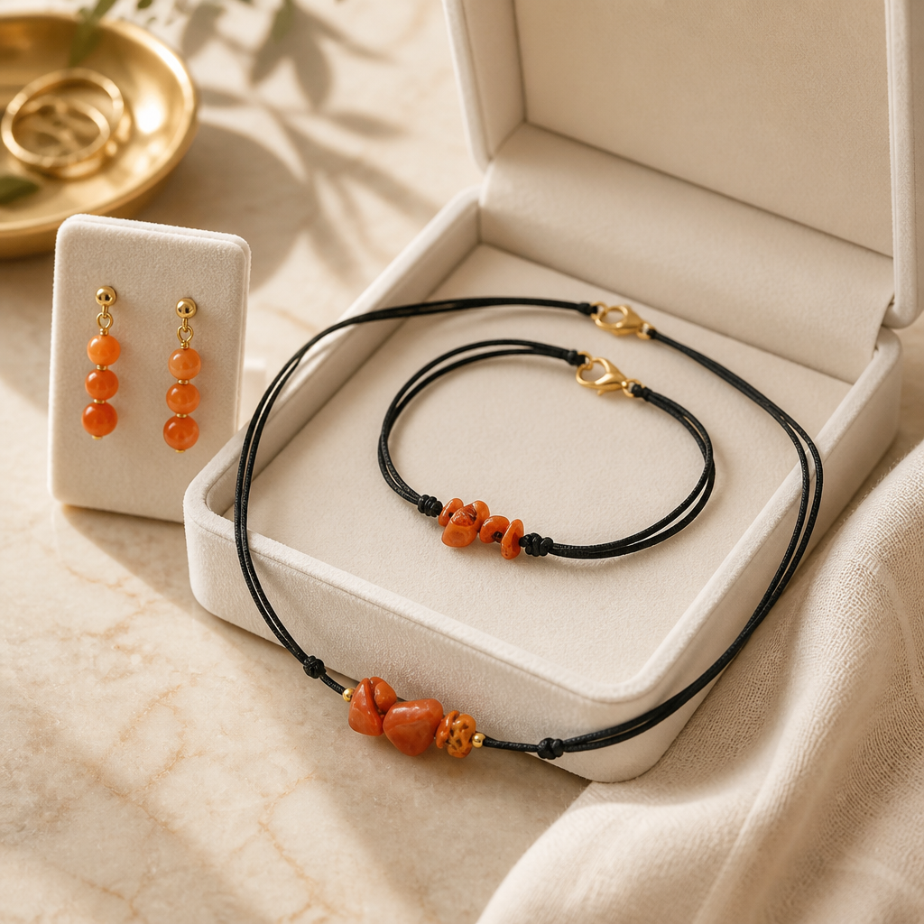 BRACELET WITH RED CORALS