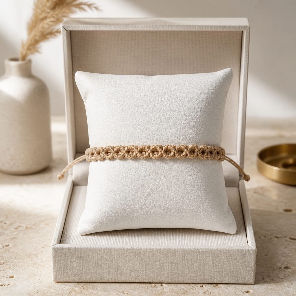MACRAME BRACELET OF HOPE - BEIGE