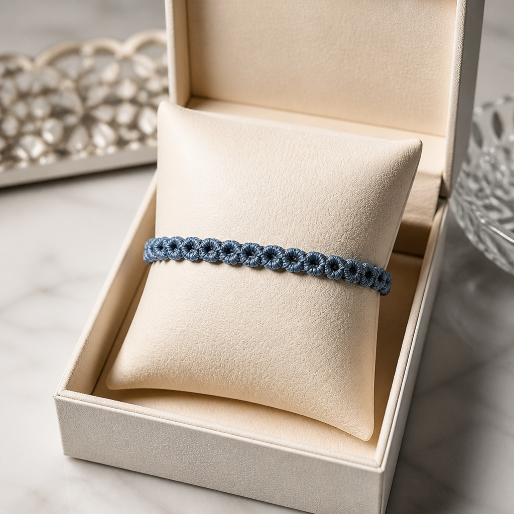 MACRAME BRACELET OF HOPE - LIGHT BLUE