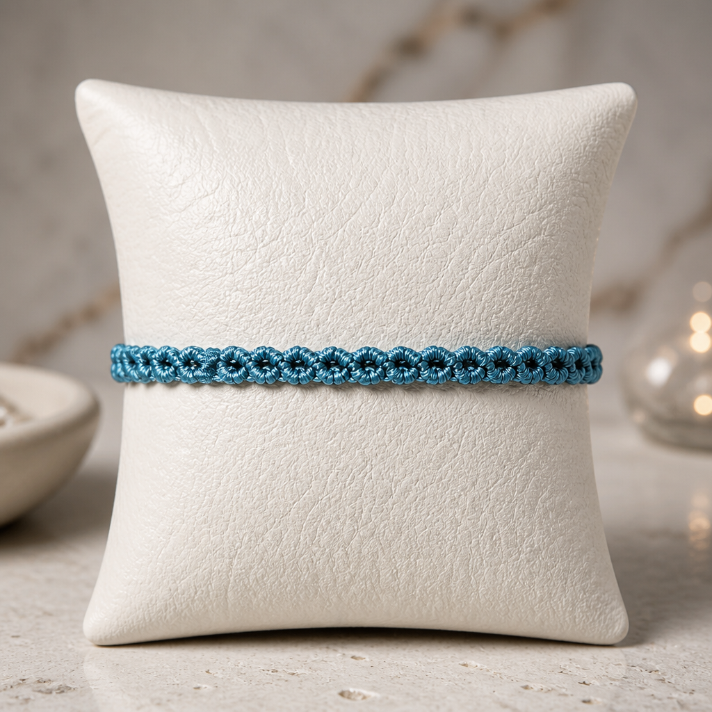 MACRAME BRACELET OF HOPE - AQOUAMARINE