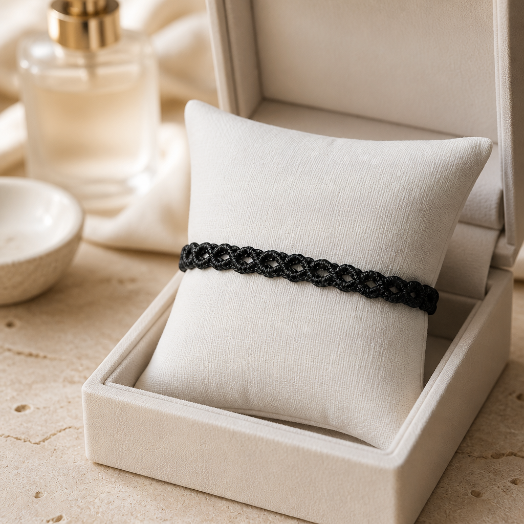 MACRAME BRACELET OF HOPE - BLACK