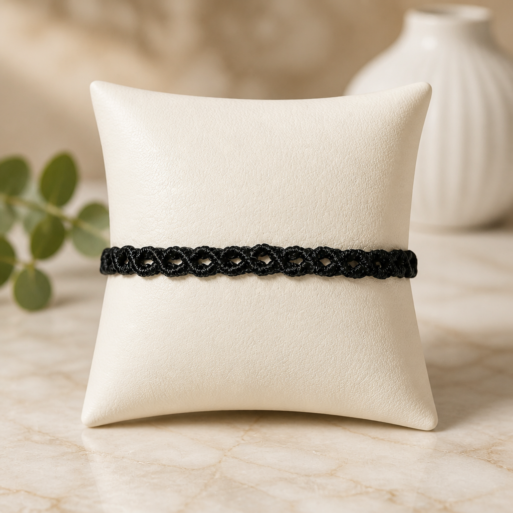 MACRAME BRACELET OF HOPE - BLACK