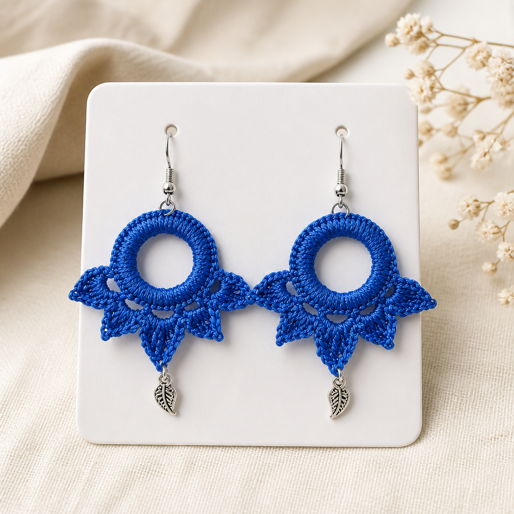 "Dangling Star" Earrings - Blue