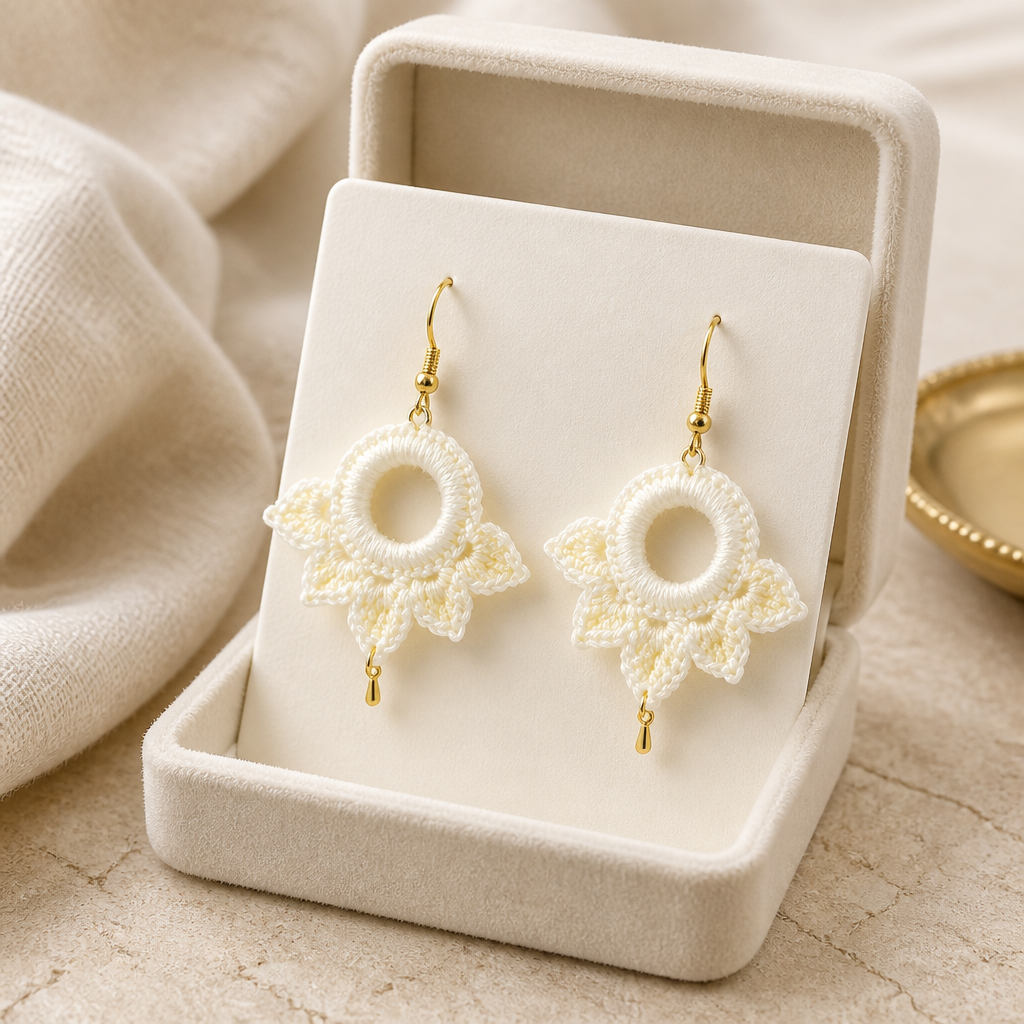 "Dangling Star" Earrings - White