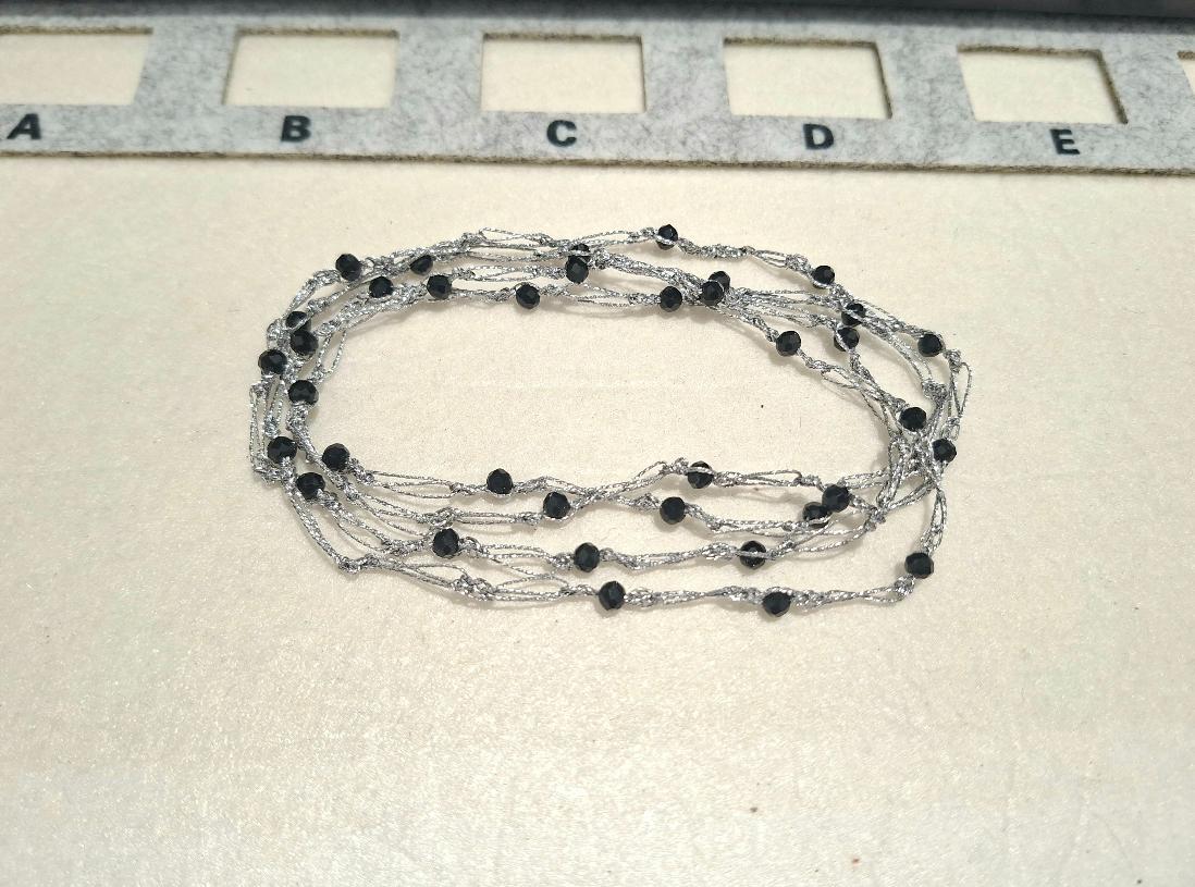 "SALOME" –  Closed Necklace – SILVER WITH BLACK CRYSTALS