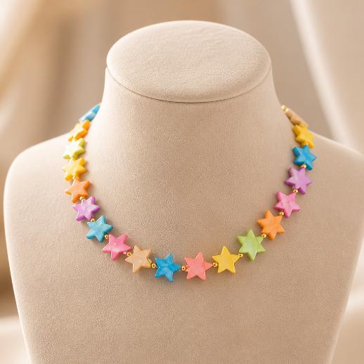 "SUMMER VIBE" Necklace – Gold with multicolored stars