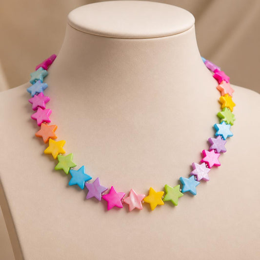 "SUMMER VIBE" Necklace – Sylver with multicolored stars