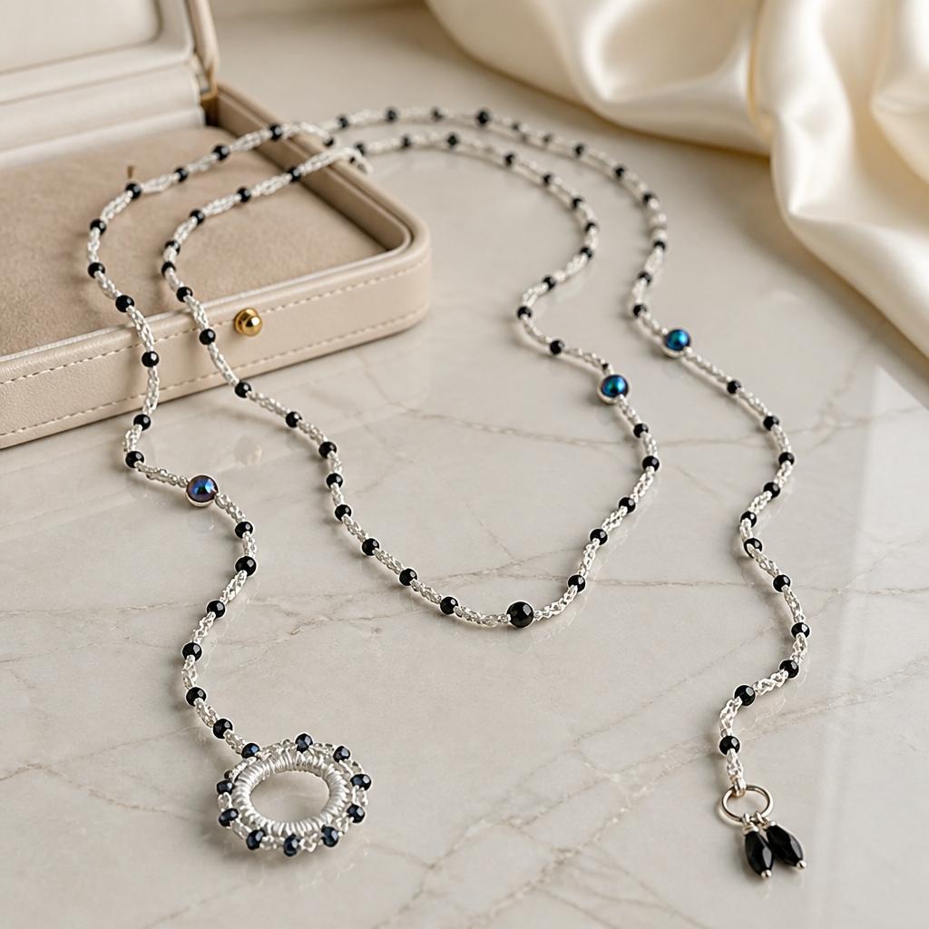 "SOGNO D'ARGENTO"- NECKLACE - SILVER WITH  CRYSTALS